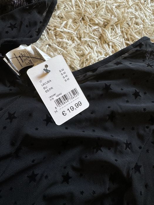 body negru Tezenis cu eticheta