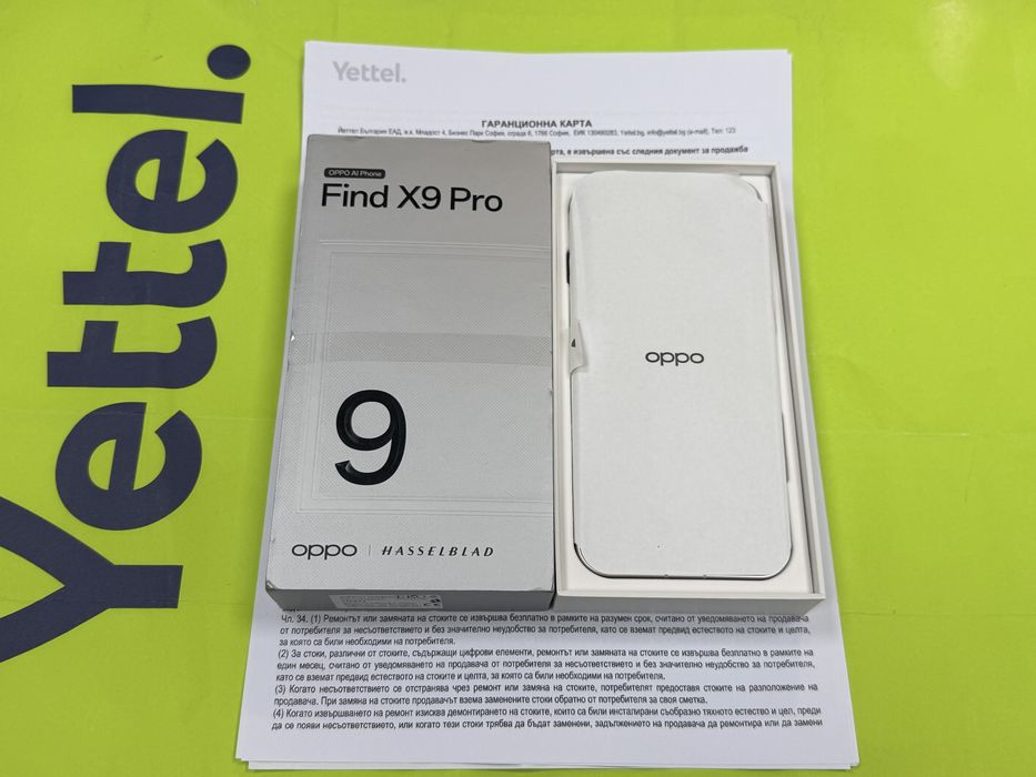 КАТО НОВ 512GB Oppo X9 Pro 5G Гаранция Yettel 2029 White