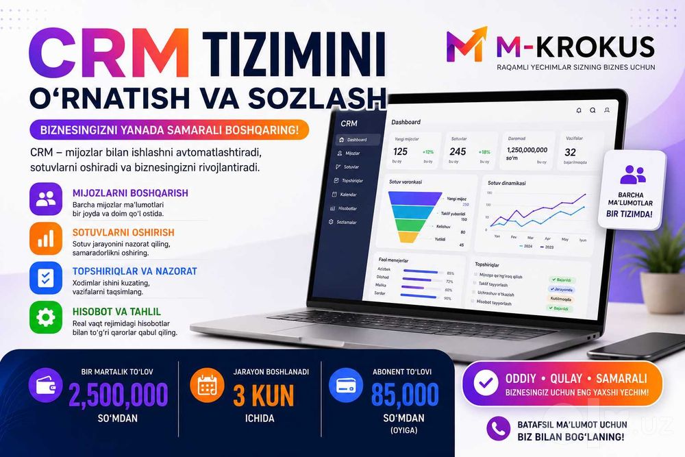IP telefoniya biznes uchun | CallHub24 | Asterisk | CRM | Fargona