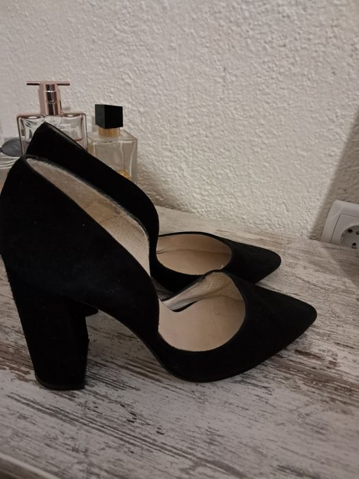 ZING дамски елегантни обувки естествен велур черни 38 номер