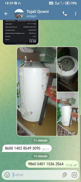 Ariston 50 litrli holati yaxwi bu iwlawi zor