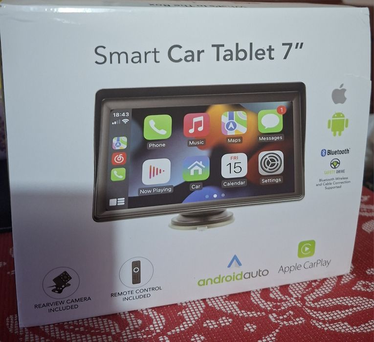 Tabletă auto 7” cu CarPlay & Android Auto + cameră marșarier – nouă