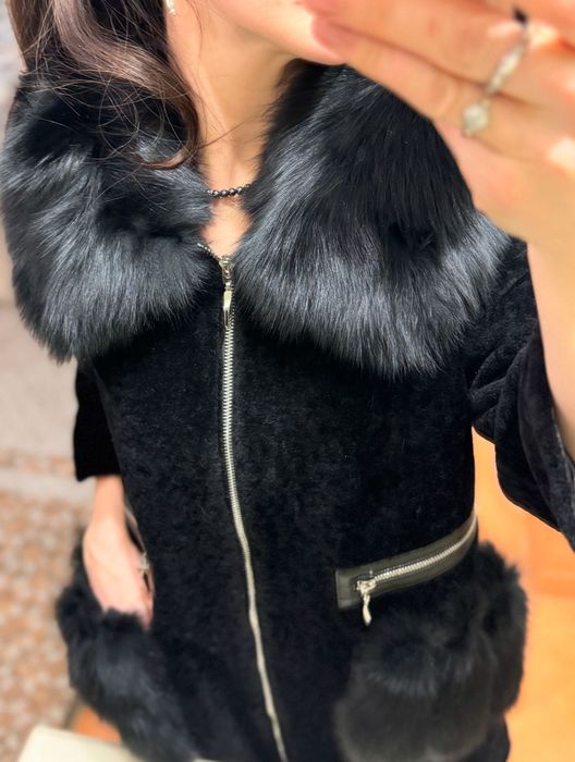 Стильная шуба с рукавом 3/4