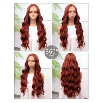 Кестенява вълнообразна перука на път