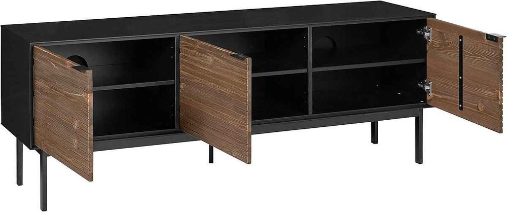 Set living din MDF și lemn (comoda tv + vitrina)