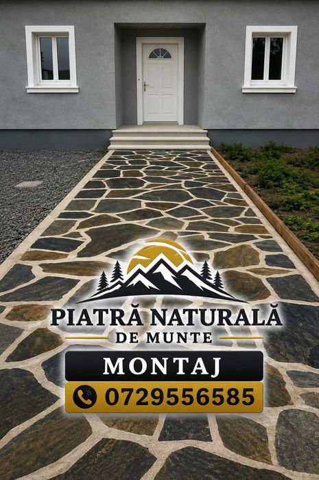 piatra naturala de munte si montaj