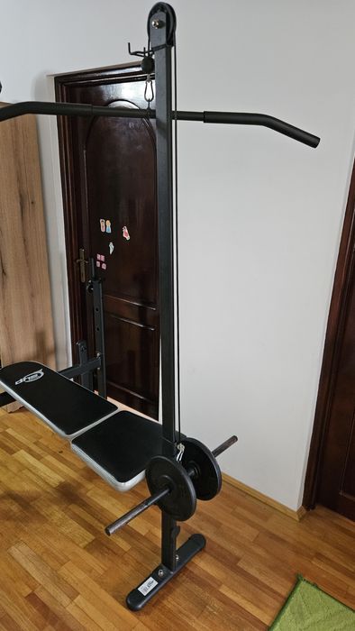 Banca exercitii fitness multifunctionala DHS 6309 + gantere/bară