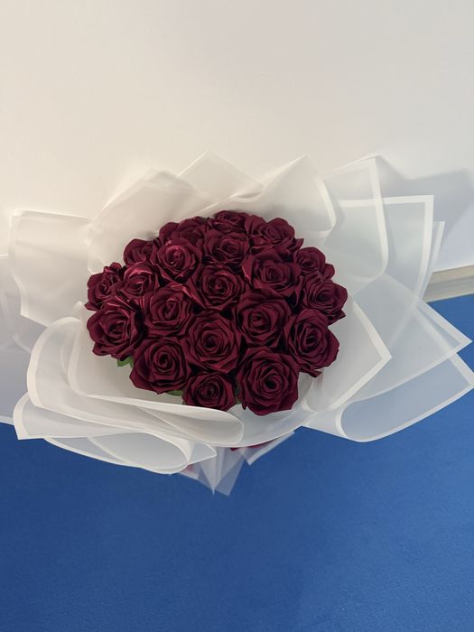 Buchet de trandafiri din panglică – 19 buc.