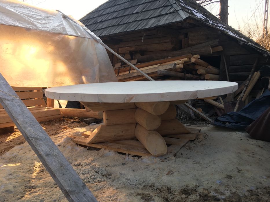 Masa lemn rotund - rustica