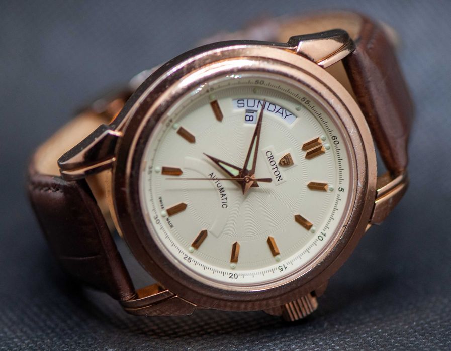 Швейцарски автоматичен мъжки часовник - Ден/Дата - Croton Automatic Limited Edition 44/1000