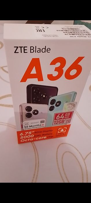 ZTE A36 Blade продоется новый коробка документ зарядка есть