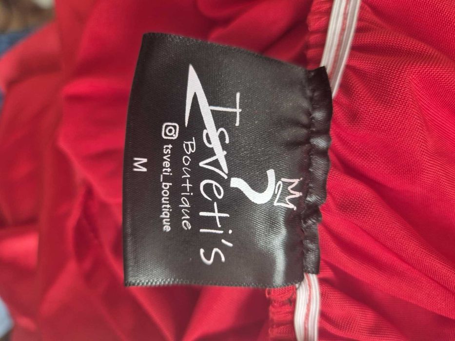 Къса червена рокля S-M