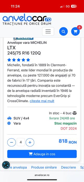 Michelin agilis LTX 245/75/16