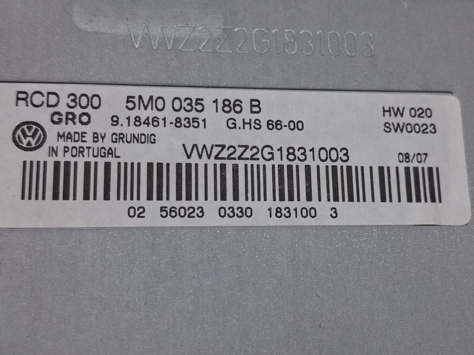 CD vw Golf 5 Plus 2008