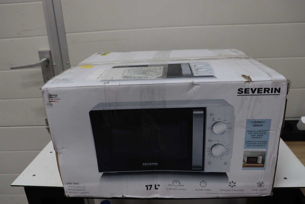 SEVERIN MW 7885 Solo, за размразяване и затопляне, микровълнова фурна с въртяща се поставка за равномерно разпределение на топлината, 17 л