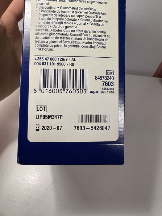 Aparat de glicemie/Glucometru, Contour Plus