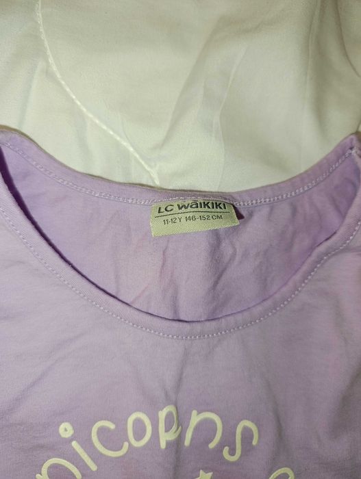 146/152 Лот потник в лилаво и къси дънкови панталонки