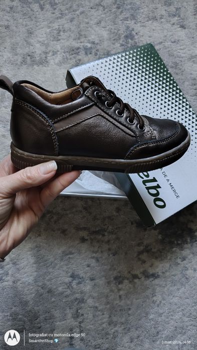 Pantofi casual elegant copii maro auriu Marelbo piele