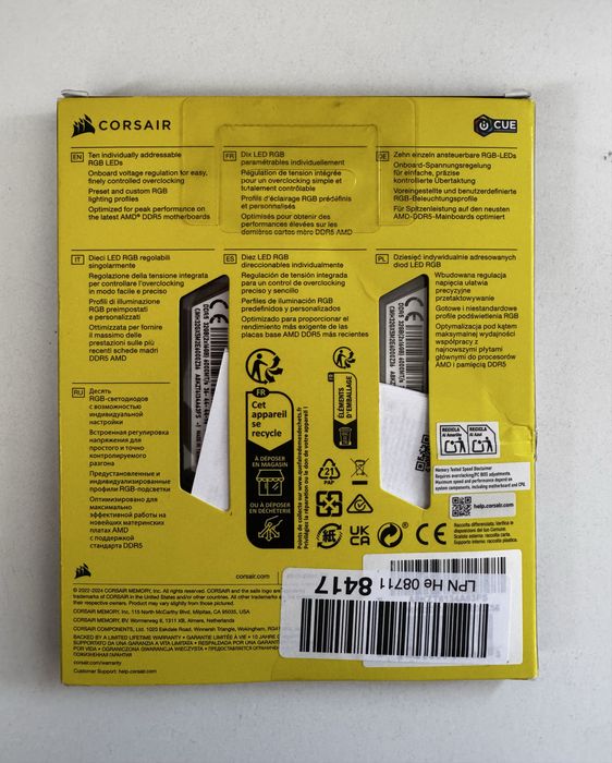 Memorie Corsair 32 GB RAM DDR5 6000 MHZ