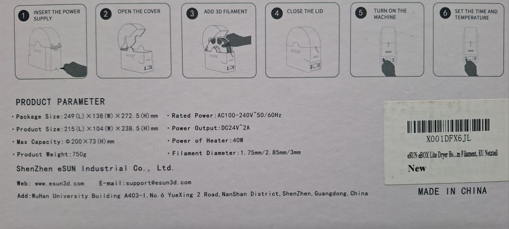 Dry Box for 3D printer filament.