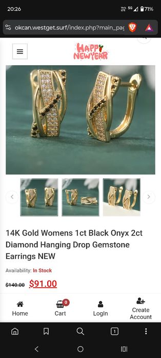 Обеци - позлатени 14 карата/585 RG