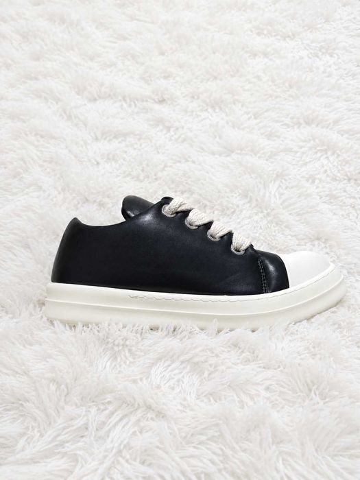 Rick Owens Jumbo Laces Low Negru/Alb – Mărimi 42, 43, 44
