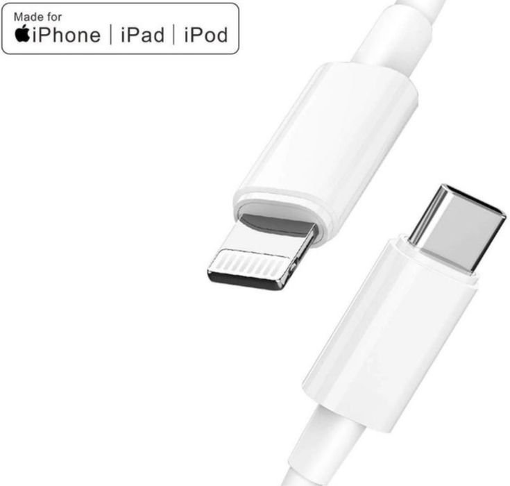 Cablu Lungime 1M Alb Lightening - Type C Compatibil Iphone