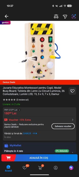 Jucărie Montessori busy board circuite motricitate fina