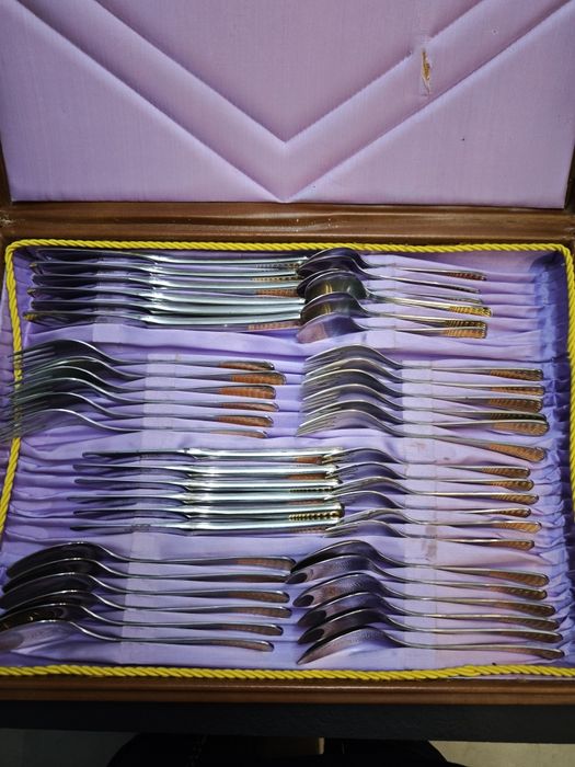 Български автентичен комплект прибори Перла,позлатени