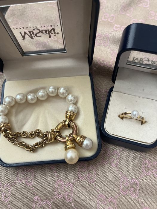 пръстен сребро и циркони - седеф