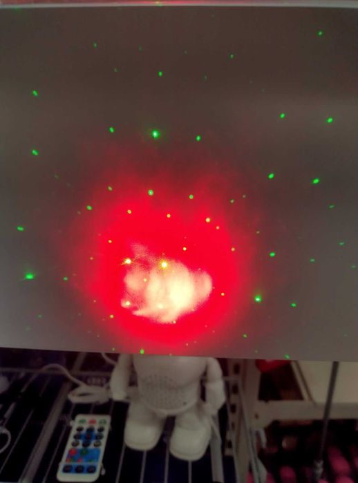 Робот нощна лампа LED прожектор и тонколона астронавт дистанц  11х8х20