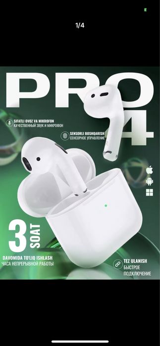 Pro 4 simsiz naushnik Iphone va andiroid uchun