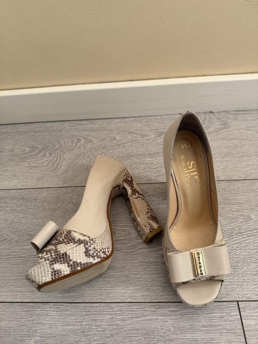 Pantofi piele 36 toc 11,5cm