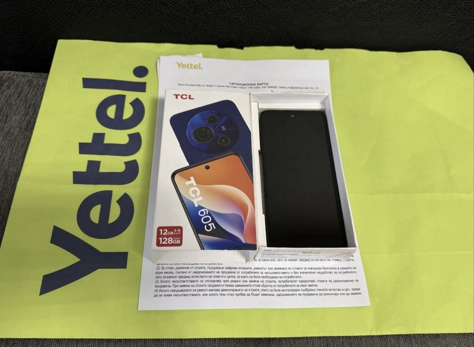ЧИСТО НОВ 128GB 128GB TCL 605 Yettel Гаранция 2029г. Black
