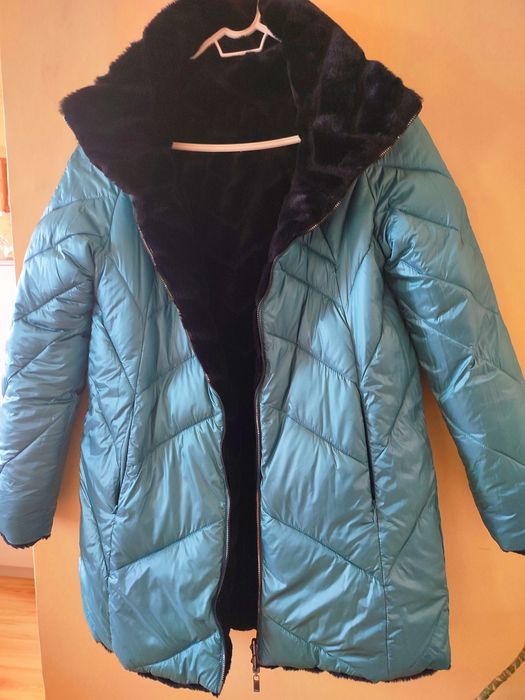 Уникално зимно двулицево яке/меко палто