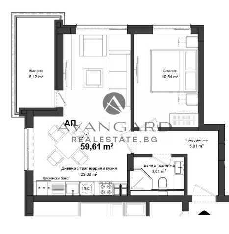 оф.21766 Двустаен Гагарин