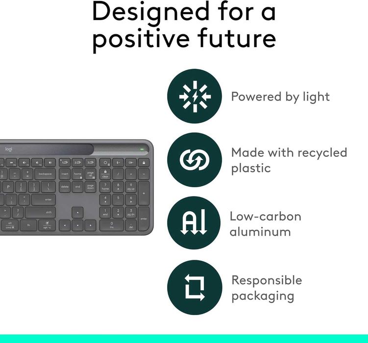Соларна клавиатура Logitech K980 Bluetooth Logi Bolt