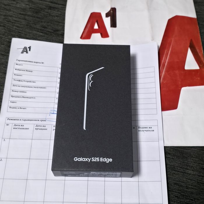 ^^^ЗАПЕЧАТАН 256GB Samsung S25 EDGE A1 Гаранция 2027 Silver | Сребрист