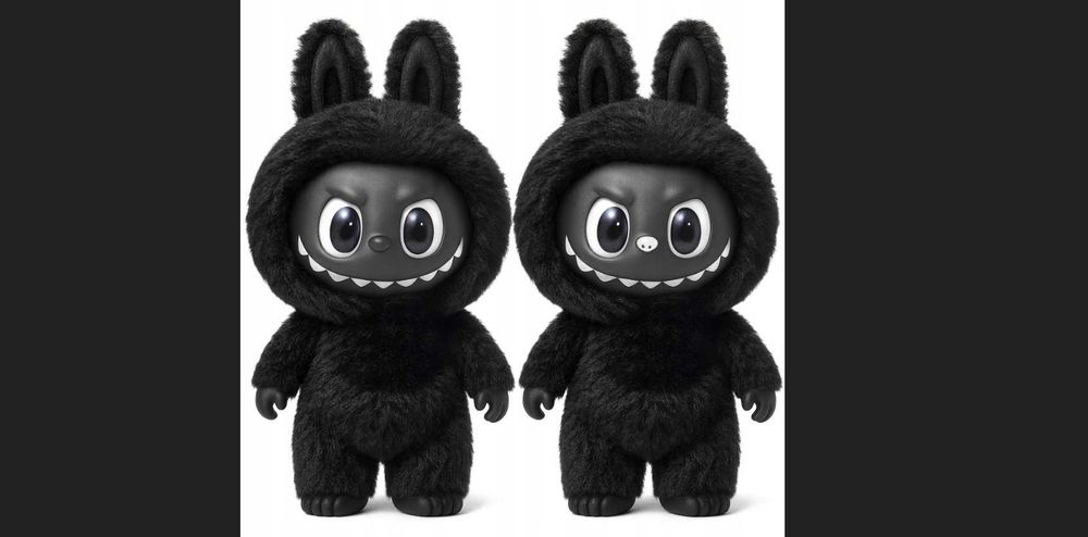 Черно Лабубу Labubu Black The Monsters Labubu Macaron Black