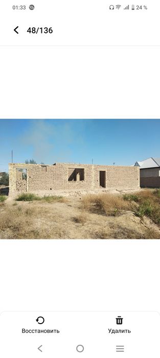 Ангарик махалласида курилиши тугалланмаган турар жой сотилади