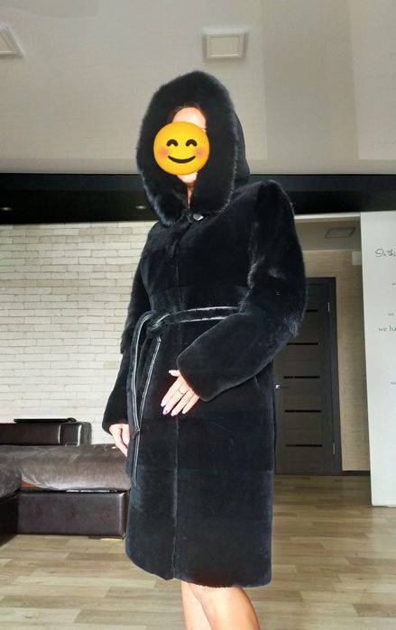 Шуба мутон с норкой р. 48