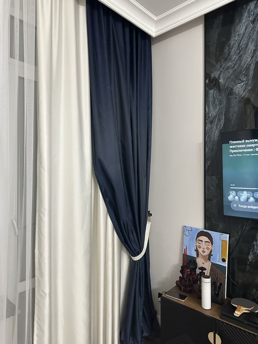 Шторы синие 2 шт