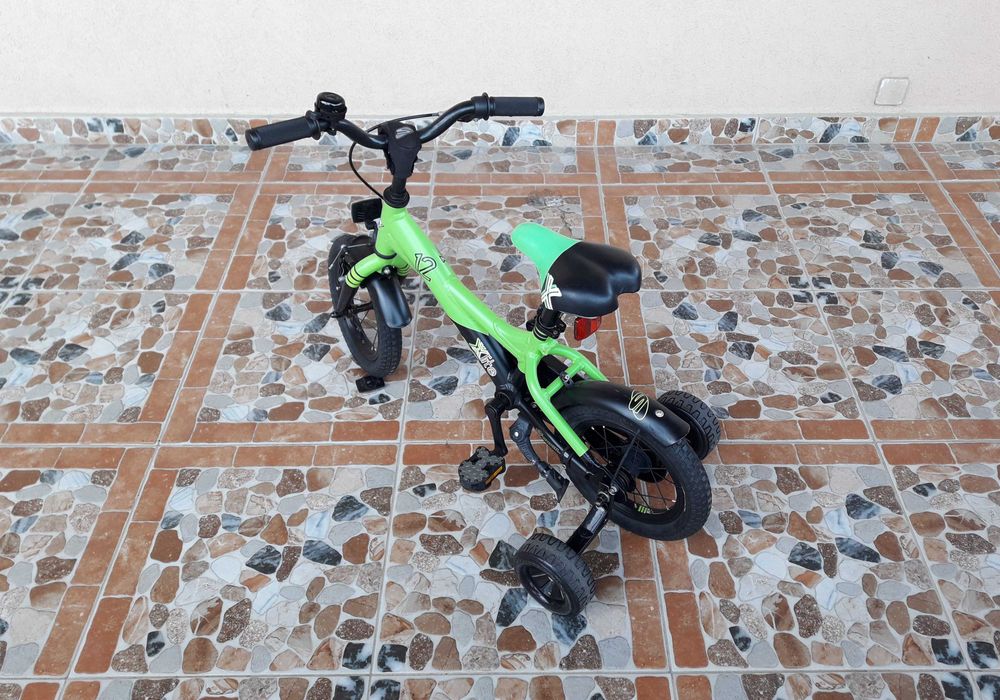 Bicicletă pentru copii 12’ S'Cool XXlite 12-1, ALUMINIU – verde/negru