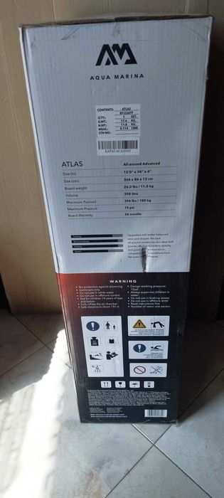 Нов падълборд надуваем AQUA MARINA ATLAS 12'0" - 366 см - нова усъвършенствана, многофункционална серия