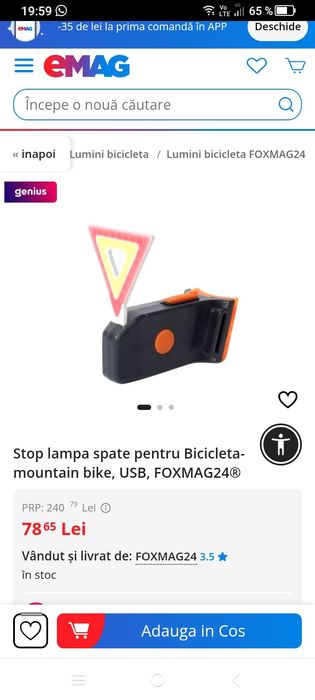 Lumini bicicleta față spate