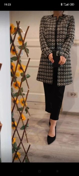 Haina eleganta Orsay, negru cu alb, stil clasic franțuzesc, lână