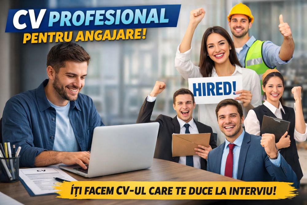Îți fac CV profesional (rapid, corect, acceptat de angajatori)