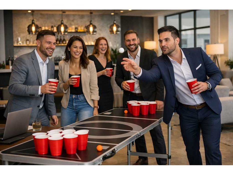 НОВИ! Сгъваема маса за бира понг 240см Beer Pong
