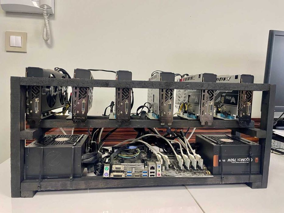 MINING Rig с 6 БРОЯ - RX580 8GB Sapphire Nitro/192 mh/KATO НОВ/