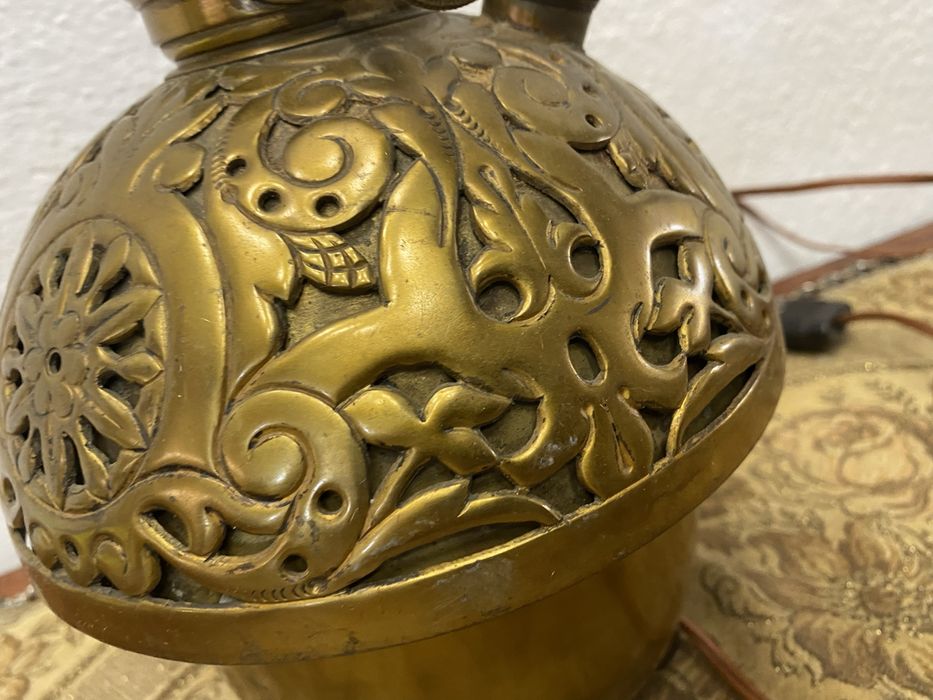 Стара френска лампа от месинг